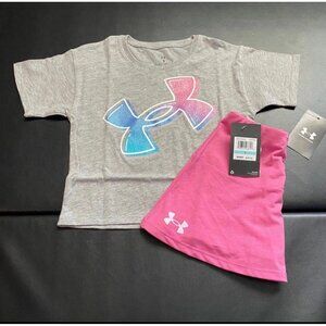 NWT Under Armour Glitter Athletic Skort Set Girls Size 5